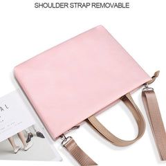 PU Waterproof Laptop Handbag Crossbody Bag for 13.3 inch Laptops, 13.3 inch (Pink)