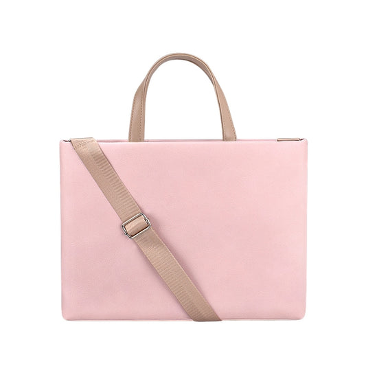 PU Waterproof Laptop Handbag Crossbody Bag for 13.3 inch Laptops, 13.3 inch (Pink), 13.3 inch (White)
