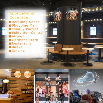 42cm Diameter 3D Holographic Display, WiFi App Control, 640 x 640 Pixels Resolution 320 LEDs Billboard, Support Micro SD Card, 42cm Wifi