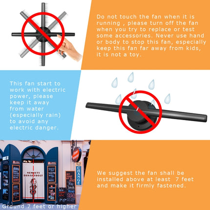 42cm Diameter 3D Holographic Display, WiFi App Control, 640 x 640 Pixels Resolution 320 LEDs Billboard, Support Micro SD Card, 42cm Wifi