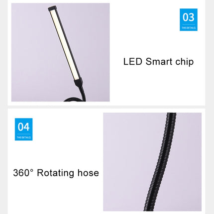 LED Desk Lamp 8W Folding Adjustable Eye Protection Table Lamp, USB Plug-in Version, USB Plug-in Version(Black), USB Plug-in Version(White)