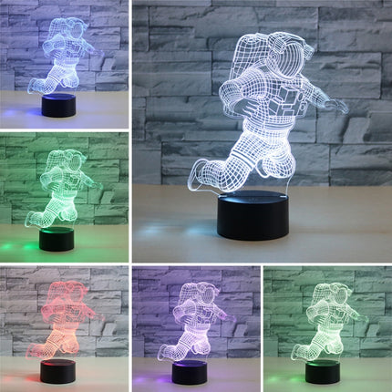 Astronaut Shape 3D Colorful LED Vision Light Table Lamp, 16 Colors Remote Control Version