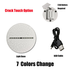 Astronaut Shape 3D Colorful LED Vision Light Table Lamp, Crack Touch Version