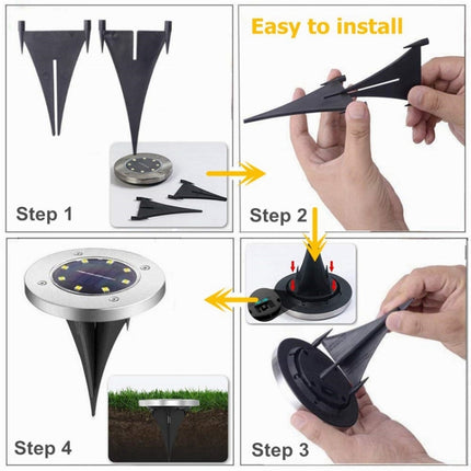 2 PCS 16 LEDs Solar Powered Buried Light Under Ground Lamp IP65 Waterproof Outdoor Garden Street Light