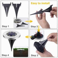 2 PCS 16 LEDs Solar Powered Buried Light Under Ground Lamp IP65 Waterproof Outdoor Garden Street Light
