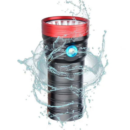 3 Gears, DB18 18xT6, Luminous Flux: 5400lm LED Flashlight, with 4 18650 Batteries