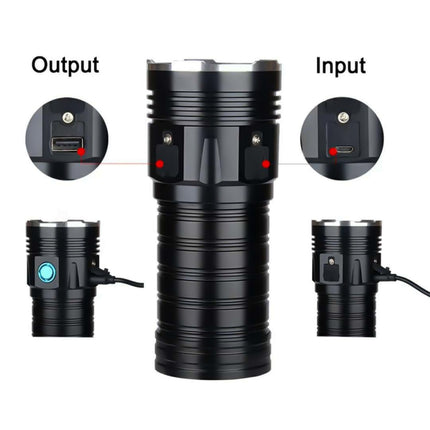 3 Gears, K18MAX 18xT6, Luminous Flux: 5400lm LED Flashlight, Without Battery