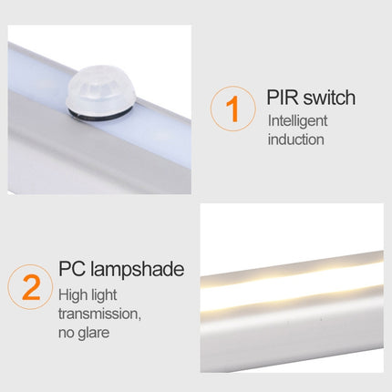 2.8W 60 LEDs Warm White Wide Screen Intelligent Human Body Sensor Light LED Corridor Cabinet Light, USB Charging Version, 2.8W 60 LEDs Warm White
