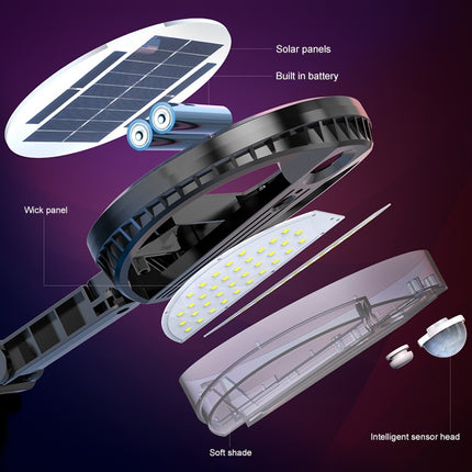 70 LEDs 450LM IP65 Waterproof Round Solar Powered Garden Lamp Body Induction Light Street Lamp