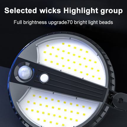 70 LEDs 450LM IP65 Waterproof Round Solar Powered Garden Lamp Body Induction Light Street Lamp