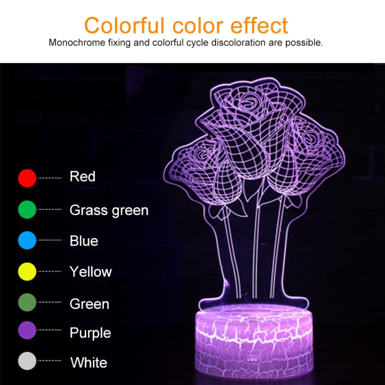 Spaceship Shape Creative Crack Touch Dimming 3D Colorful Decorative Night Light with Remote Control
