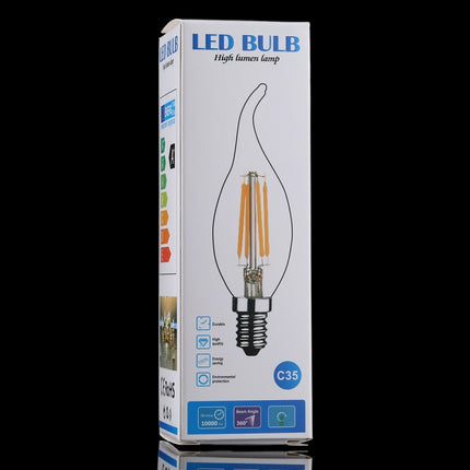 C35 E14 4W 4 LEDs 300 LM 3000K Dimmable Retro LED Filament Light Bulb Energy Saving Light, AC 220V