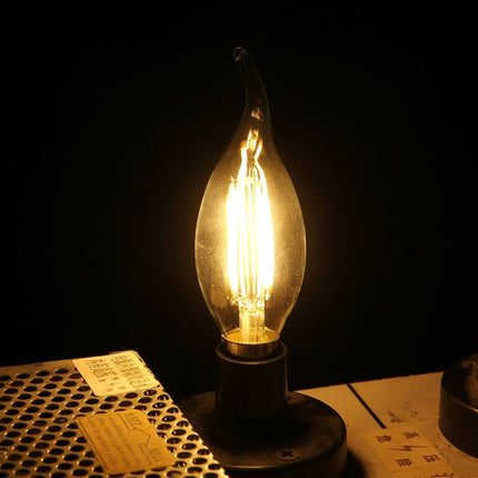 C35 E14 4W 4 LEDs 300 LM 3000K Dimmable Retro LED Filament Light Bulb Energy Saving Light, AC 220V
