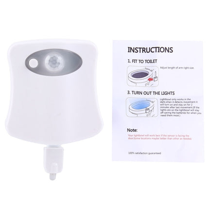 8 Colors Indoor Lighting Night Lights Motion Sensor LED Toilet Seat Cover Lightbowl Light Lamp