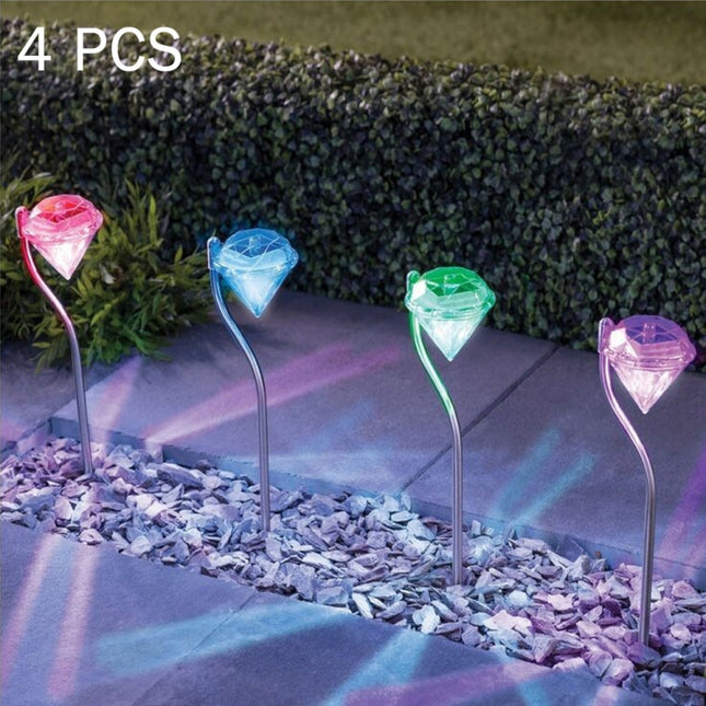 Outdoor Garden Landscape Path Decorative Diamond Lights, Random Color Delivery