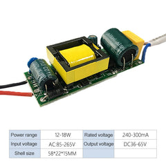 12-18W LED Driver Adapter Isolated Power Supply AC 85-265V to DC 36-65V