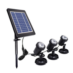 3 In 1 Red Green Blue Light Lawn Insertion Pool Diving Solar Spotlight