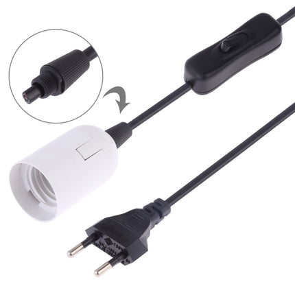 E27 Wire Cap Switch Lamp Holder Chandelier Power Socket with 1.2m Extension Cable, Small UK Plug