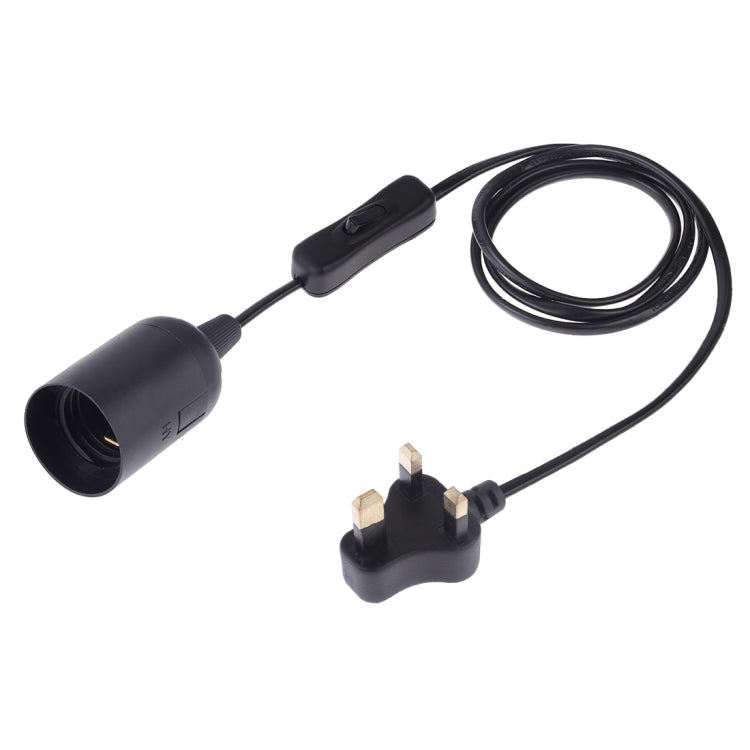 E27 Wire Cap Switch Lamp Holder Chandelier Power Socket with 1.2m Extension Cable, Small UK Plug