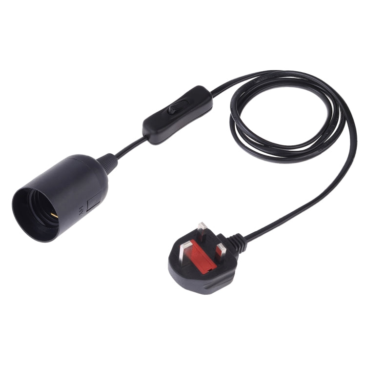 E27 Wire Cap Switch Lamp Holder Chandelier Power Socket with 1.2m Extension Cable, Small UK Plug