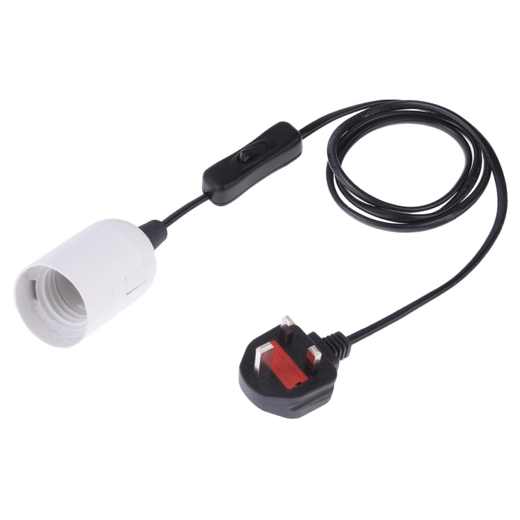 E27 Wire Cap Switch Lamp Holder Chandelier Power Socket with 1.2m Extension Cable, Small UK Plug