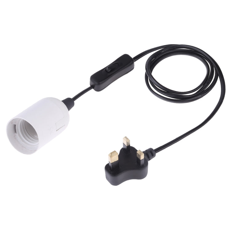 E27 Wire Cap Switch Lamp Holder Chandelier Power Socket with 1.2m Extension Cable, Small UK Plug