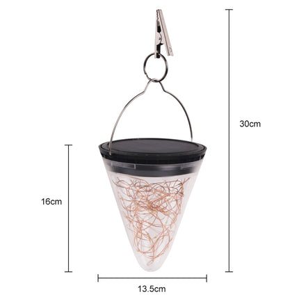 Solar Energy Conical Starlight Pendent Lamp IP55 Waterproof Outdoor Garden Decoration Light