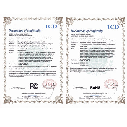 SOMPOM S-300-5 300W 5V 60A Switching Driver LED Light Strip Display Screen Lighting Monitor Power Supply, 300W 5V/60A