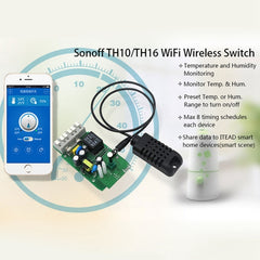 Sonoff TH-1 Temperature and Humidity Sensor for Sonoff TH10/TH16 WiFi Smart Switch, TH-1