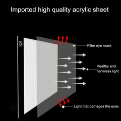 5W 5V LED Three Level of Brightness Dimmable A4 Acrylic Copy Boards Anime Sketch Drawing Sketchpad