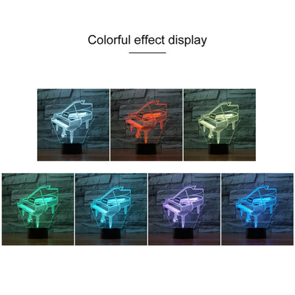 Piano Shape 3D Colorful LED Vision Light Table Lamp, USB & Battery Version