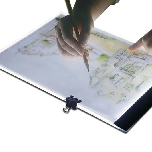 Ultra-thin A4 Size Portable USB LED Artcraft Tracing Light Box Copy Board Brightness Control for Artists Drawing Sketching Animation and X-ray Viewing, Brightness Control No Charger