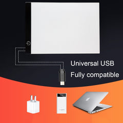 Ultradünne, tragbare USB-LED-Leuchtbox im A4-Format mit Helligkeitsregelung für Künstler, die Zeichnungen, Skizzen, Animationen und Röntgenaufnahmen erstellen, Helligkeitsregelung, kein Ladegerät erforderlich