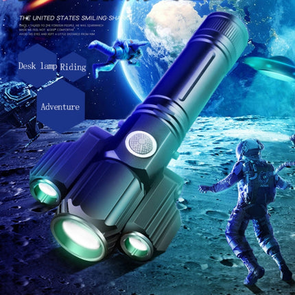 KS-738 USB Charging Waterproof T6+XPE Zoomable LED Flashlight with 4-Modes