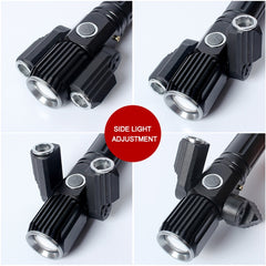 KS-737 USB Charging Waterproof T6+XPE Zoomable LED Flashlight with 4-Modes