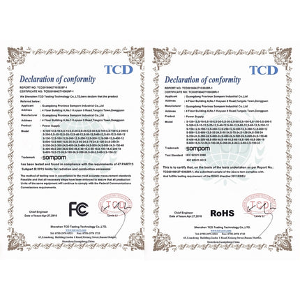 SOMPOM S-480-12 480W 12V 40A Iron Shell Driver LED Light Strip Lighting Monitor Power Supply