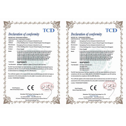 SOMPOM S-180-12 180W 12V 15A Iron Shell Driver LED Light Strip Lighting Monitor Power Supply, 180W 15A