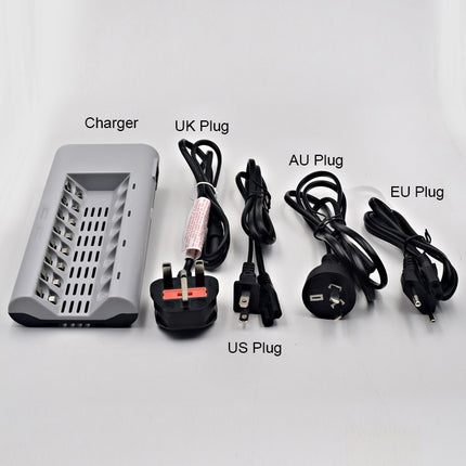 100-240V 8 Slot Battery Charger for AA & AAA Battery, UK Plug