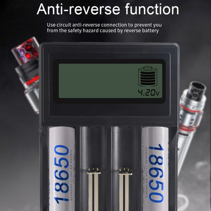 Micro USB 4 Slot Battery Charger for 3.7V Lithium-ion Battery, with LCD Display