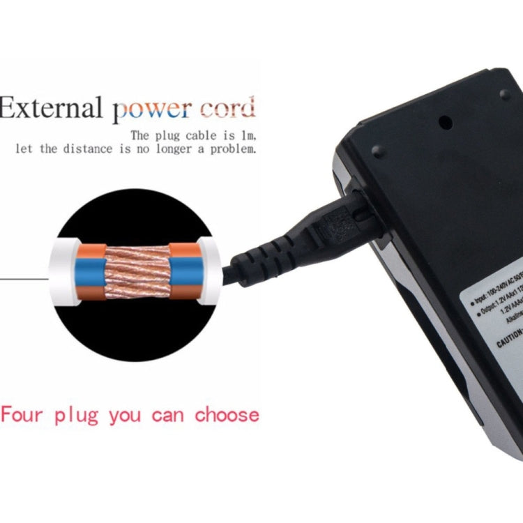 AC 100-240V 4 Slot Battery Charger for AA & AAA Battery, with LCD Display, UK Plug