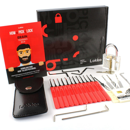 Lokko Lock Picking Kit - Lock Picks, Practice Lock, Spy Kit, Beginners Guide