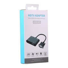 2 in 1 VGA to HDMI + VGA 15 Pin HDTV Adapter Converter with Audio