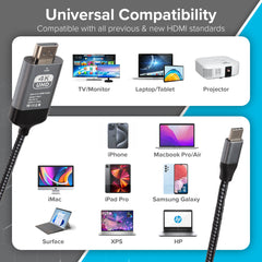 Maplin USB-C to HDMI Cable Adapter (Supports 4K Ultra HD @ 60Hz) - Black