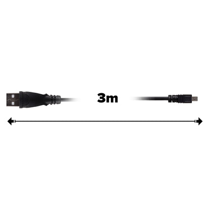 Maplin USB-A to 8-Pin Mini USB Cable - Black, 3m