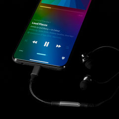 Maplin Lightning to 3.5mm Female Headphone Jack Audio Adapter - Black, 5cm