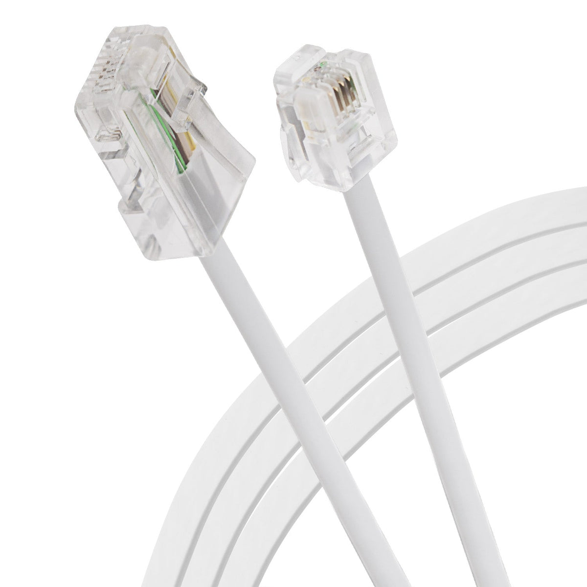 Maplin RJ11 Connector to RJ45 Plug Telephone Lead - White, 1m
