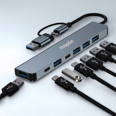 Maplin USB-C / USB-A Multiport Hub to 4x USB-A 2.0 / 2x USB-C / 1x USB-A 3.0
