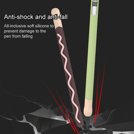 LOVE MEI Für Apple Pencil 2 Stylus Pen Silikon Schutzhülle mit Streifendesign, Für Apple Pencil 2