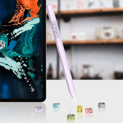 LOVE MEI Für Apple Pencil 2 Ziffernbuchstaben-Design Stylus Pen Silikon-Schutzhülle, Für Apple Pencil 2