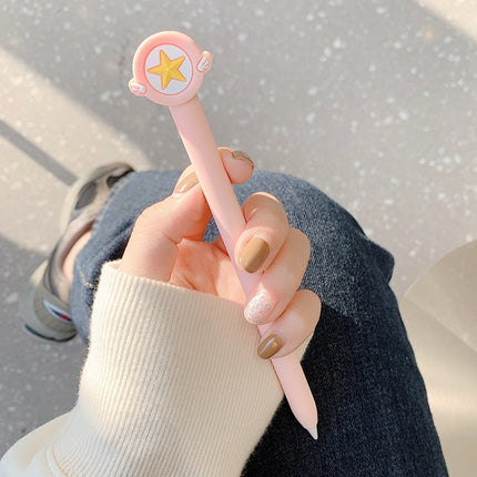 Niedliche Cartoon-Schutzhülle aus Silikon für Apple Pencil 1 (fünfzackiger Stern, rosa), für Apple Pencil 1